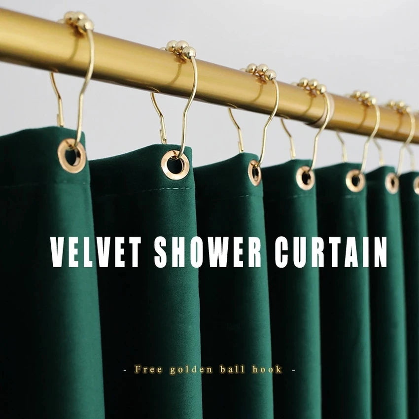 Nordique Velvet Shower Curtain Set