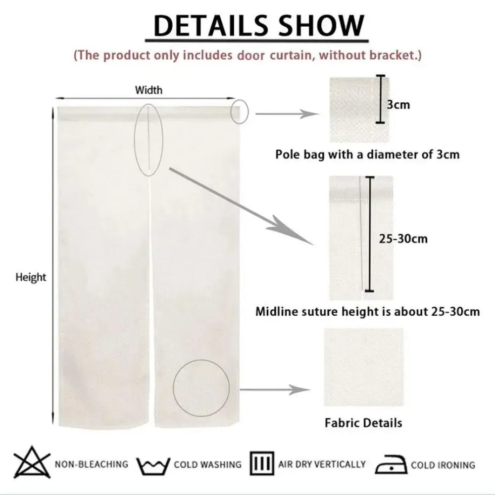 VIKAMA Japanese-Style Cute Cat Door Curtain - Half-Length Light-Blocking Curtain Ideal for Sake Bars and Restaurants