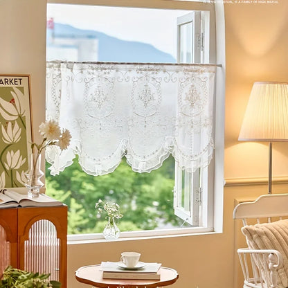 Cantille Ruffled Lace Café Valance