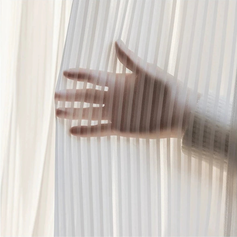Kyoto Striped Chiffon Sheer Panel