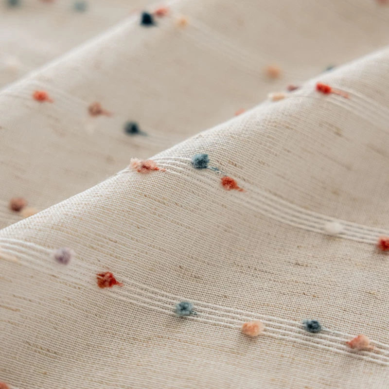Carnival Pom-Pom Embroidered Sheer Pair