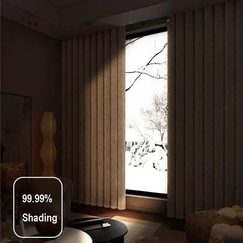 Soundproof Blackout Curtain for Living Room Windproof Window Curtains Warm Winterization Cold Weather Drapery for Bedroom Winter