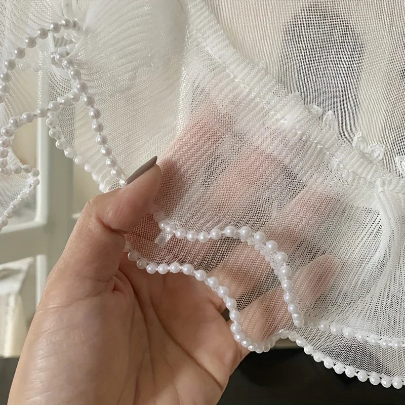 Cantille Ruffled Lace Café Valance