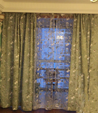 Country Garden Linen Window Curtains