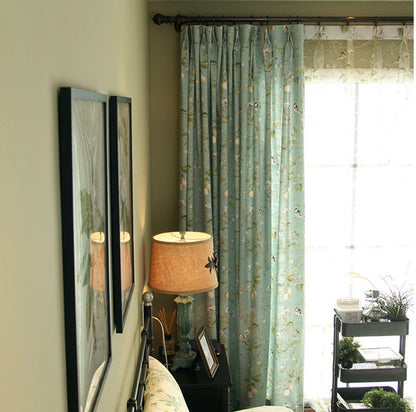 Country Garden Linen Window Curtains