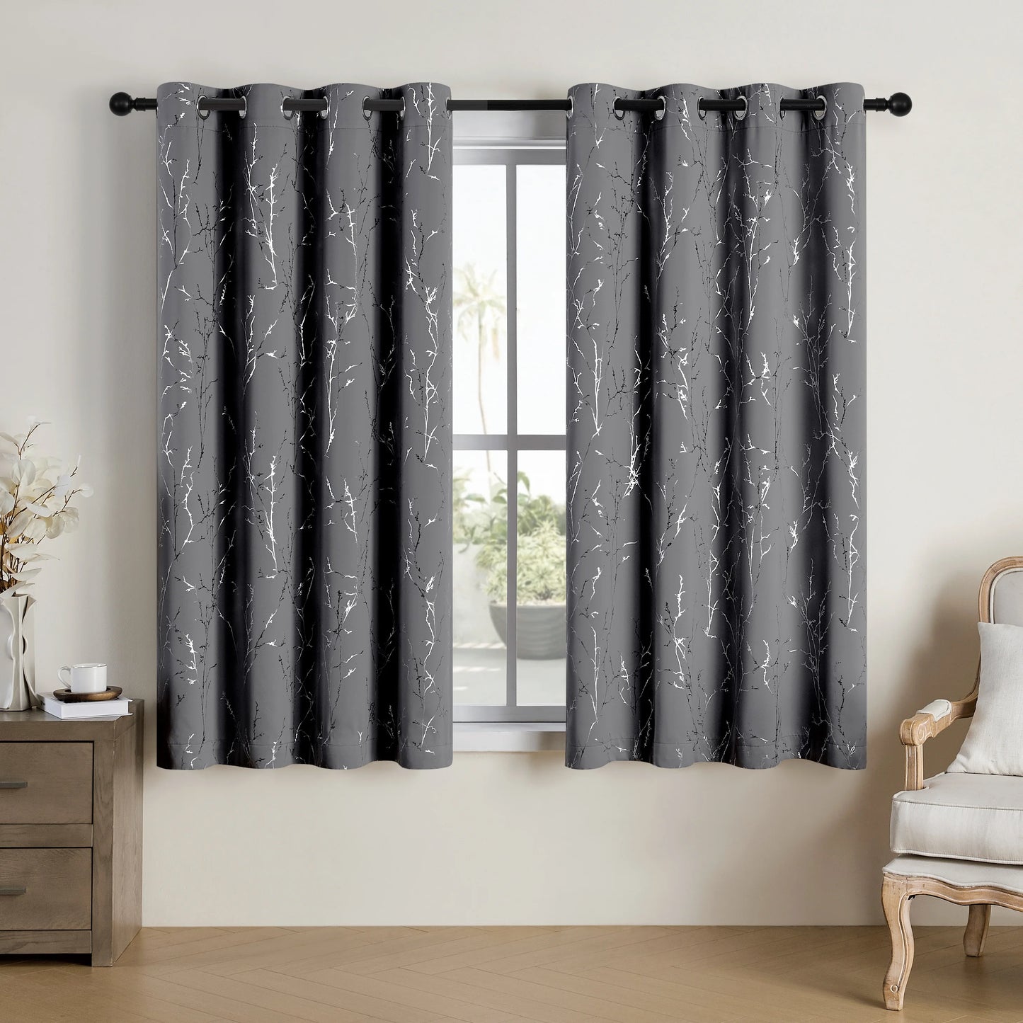 Grommet Blackout Curtains Tree Pattern