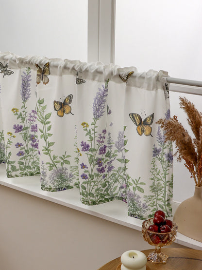 Butterfly Lavender Short Curtains