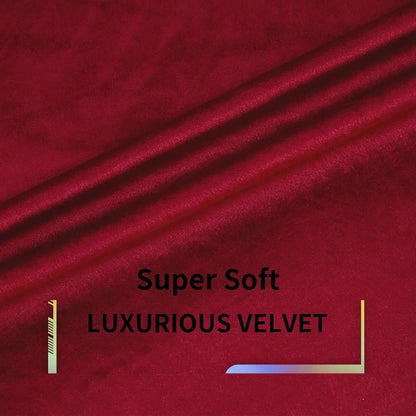 1Pc Burgundy Red Velvet Curtains 84 Inches Long Luxury Room Darkening for Bedroom Living Room Christmas Rod Pocket Drapes