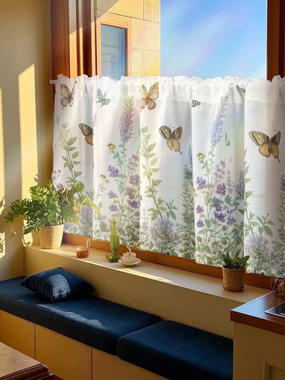 Butterfly Lavender Short Curtains