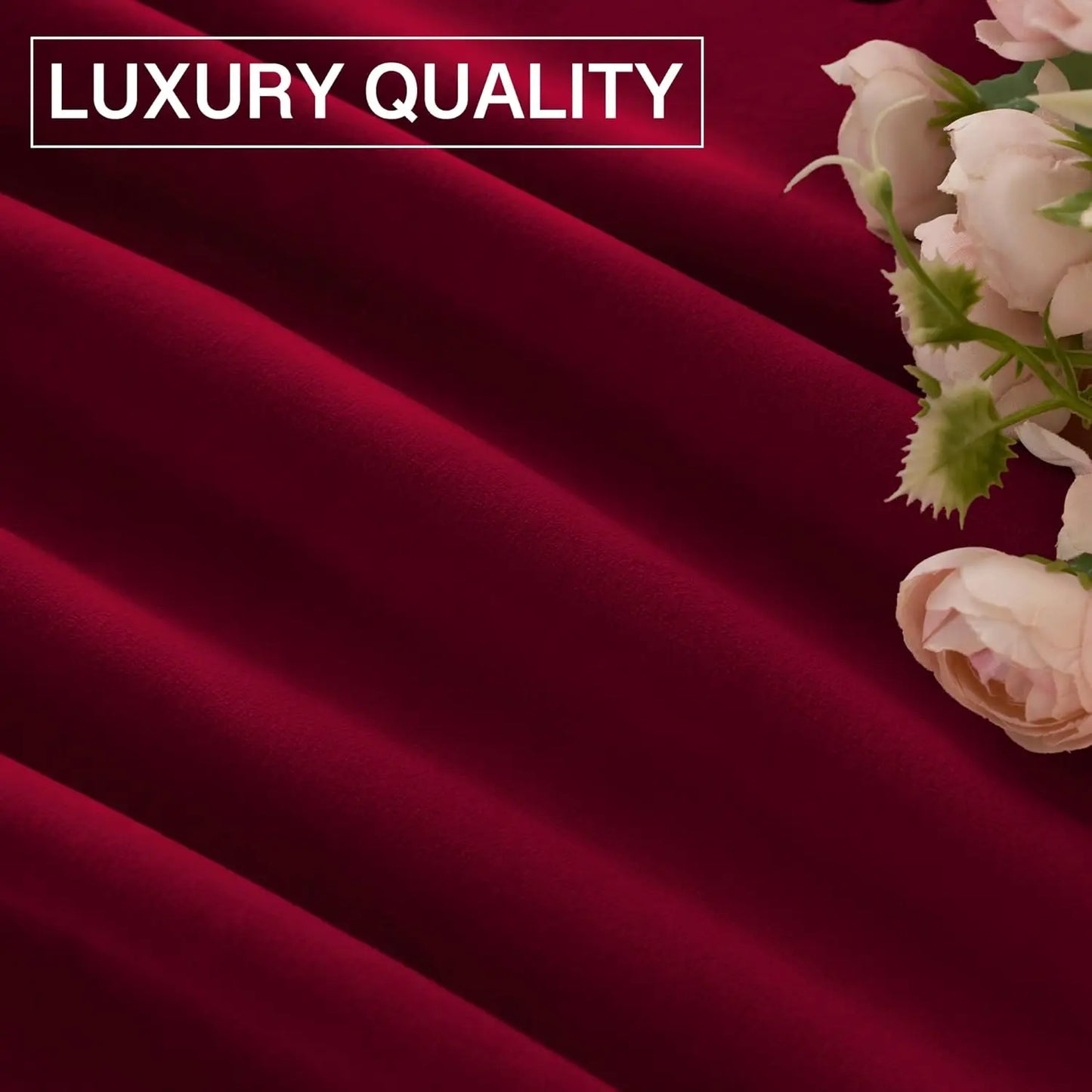 1Pc Burgundy Red Velvet Curtains 84 Inches Long Luxury Room Darkening for Bedroom Living Room Christmas Rod Pocket Drapes