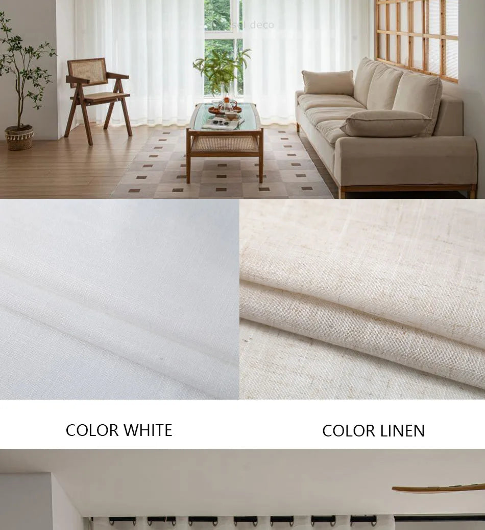 Modern Linen Sheer Grommet Curtains