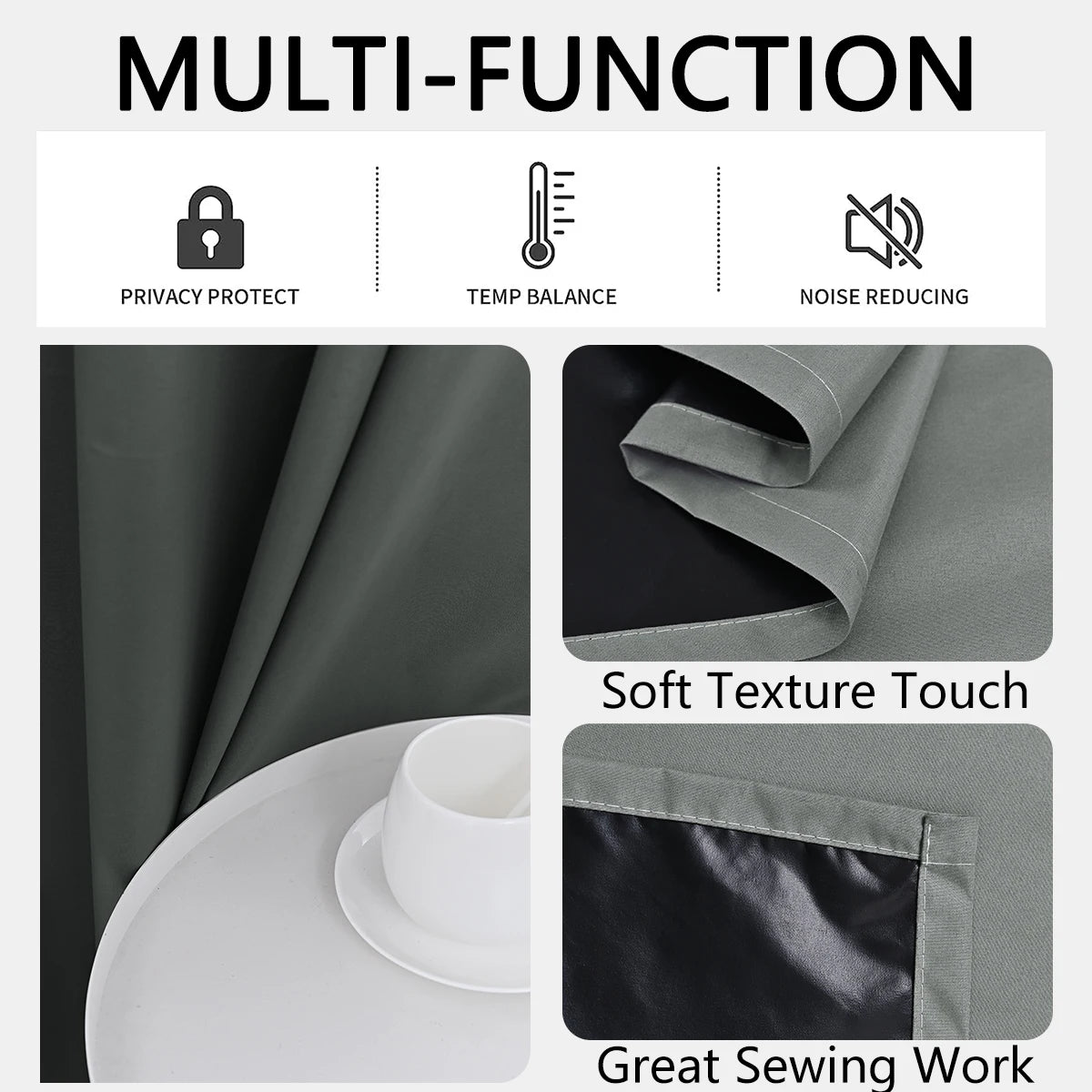 Modern Blackout Curtains Coated Lining
