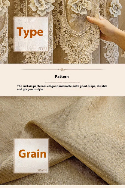 Embroidered Floral Loop Top Curtains