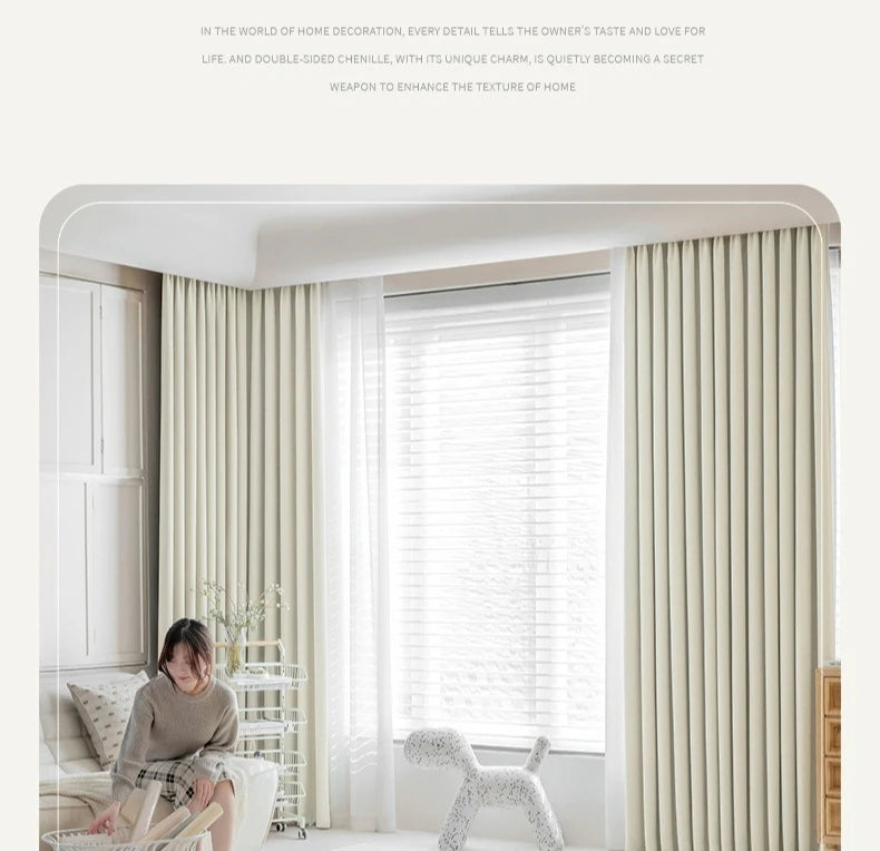 French Chenille Velvet Blackout Curtains