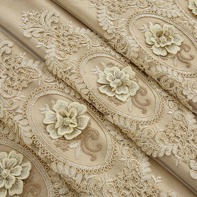 Embroidered Floral Loop Top Curtains