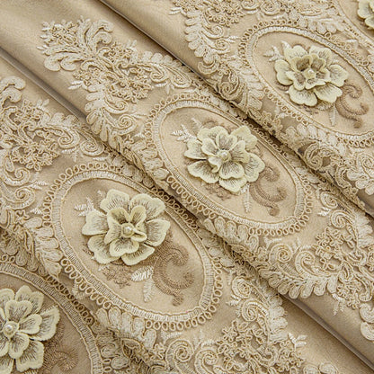 Embroidered Floral Loop Top Curtains