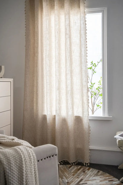 Boho Semi-Blackout Curtains with Tassels