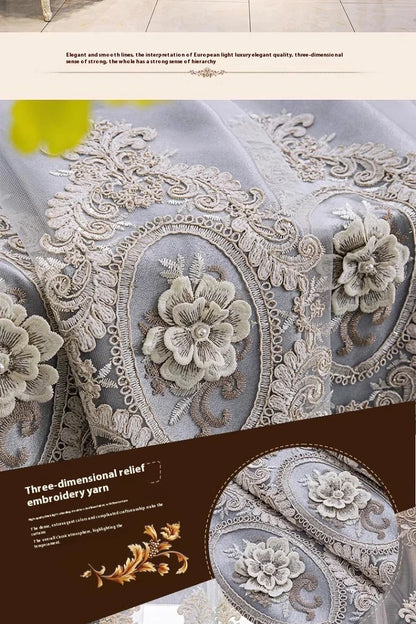 Embroidered Floral Loop Top Curtains