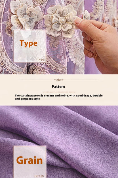 Embroidered Floral Loop Top Curtains
