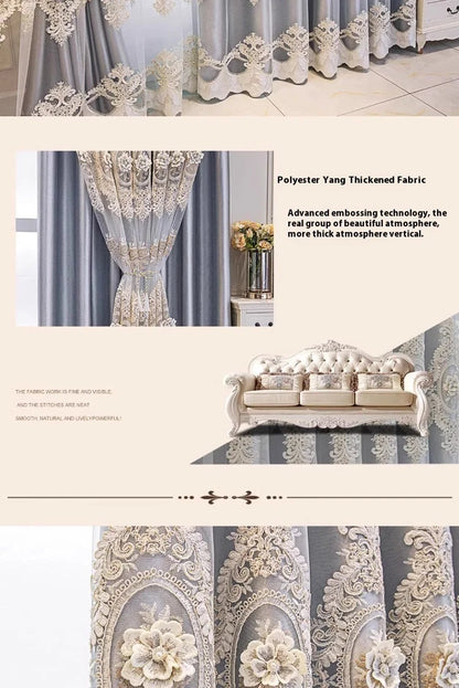Embroidered Floral Loop Top Curtains