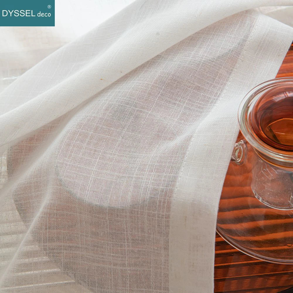 Modern Linen Sheer Grommet Curtains