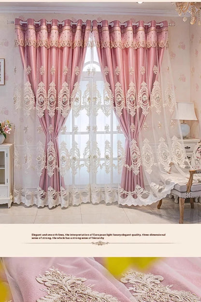 Embroidered Floral Loop Top Curtains