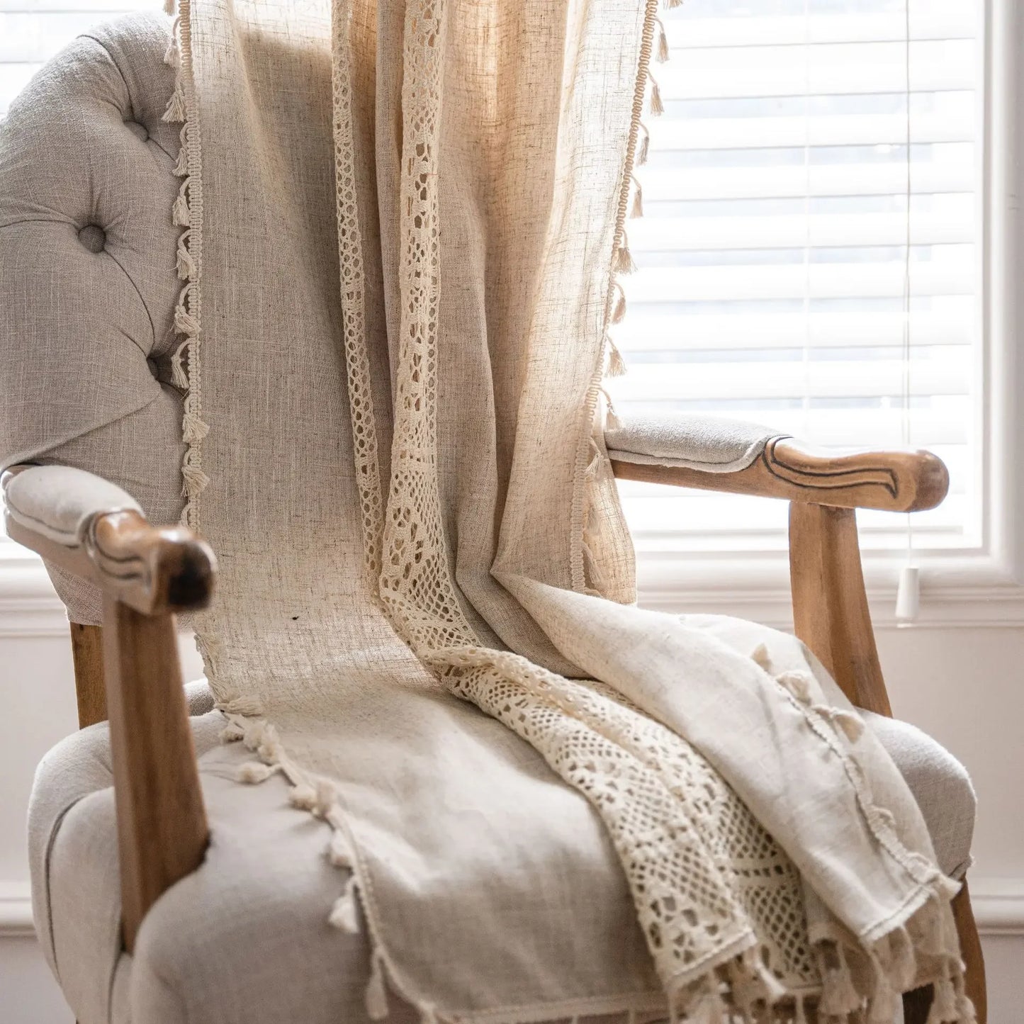 Boho Semi-Blackout Curtains with Tassels
