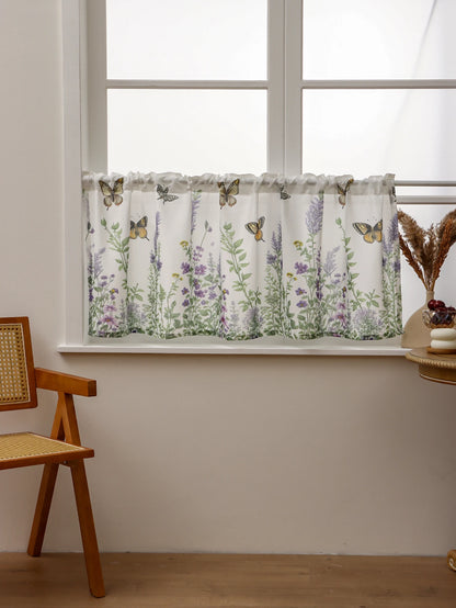 Butterfly Lavender Short Curtains