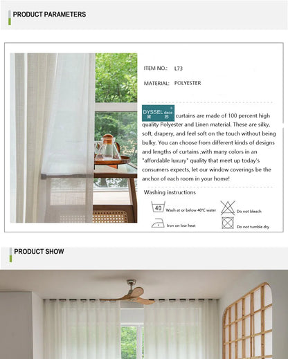 Modern Linen Sheer Grommet Curtains