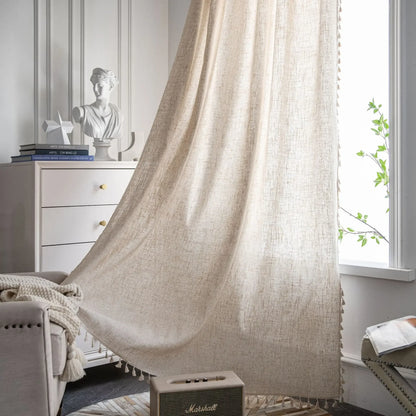 Boho Semi-Blackout Curtains with Tassels