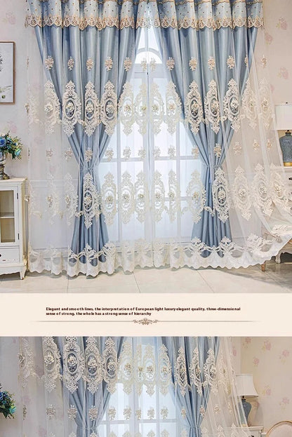 Embroidered Floral Loop Top Curtains