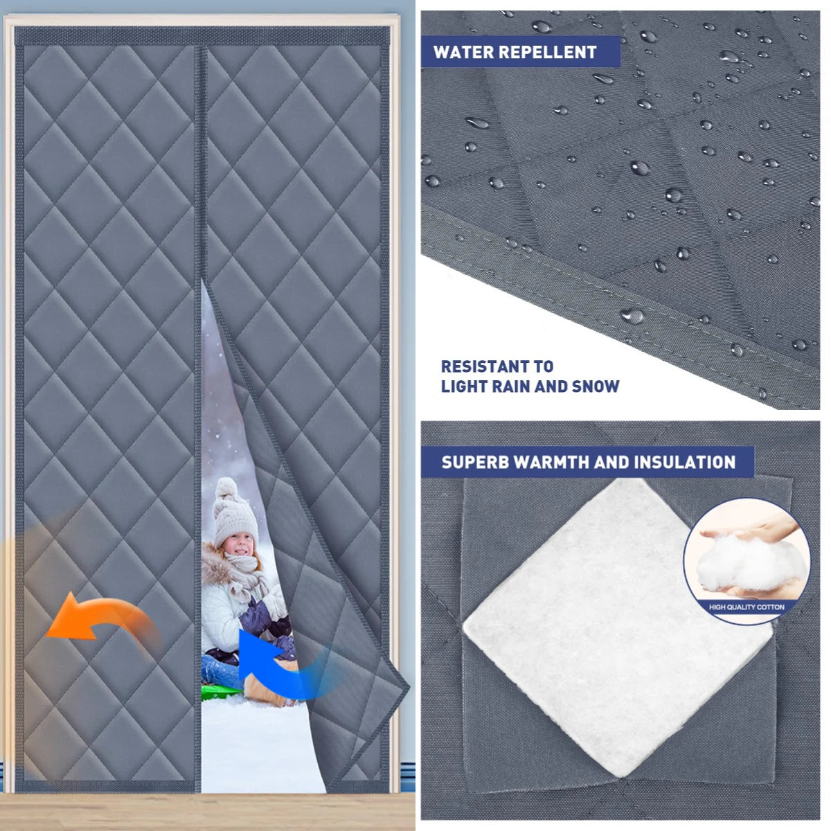 Magnetic Thermal Insulated Door Curtain