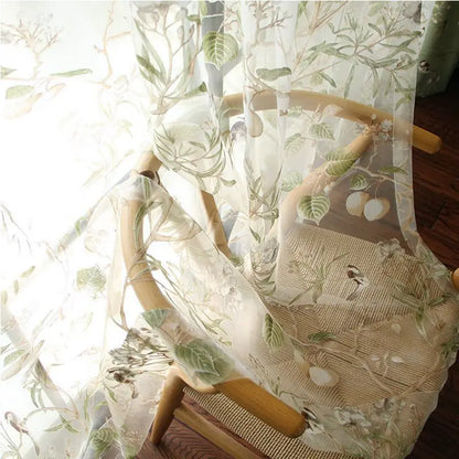 Country Garden Linen Window Curtains