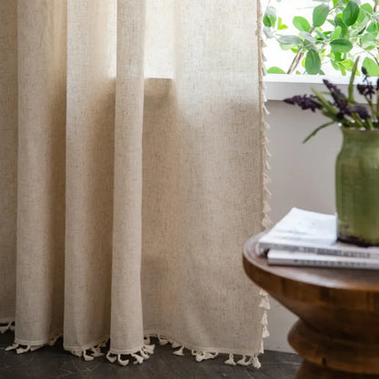 Boho Semi-Blackout Curtains with Tassels