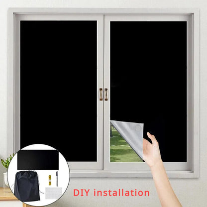 DIY Portable Travel Blackout Curtain Blind Window Thermal Insulated Kitchen Curtains Stick on Non-Perforated Black Cloth