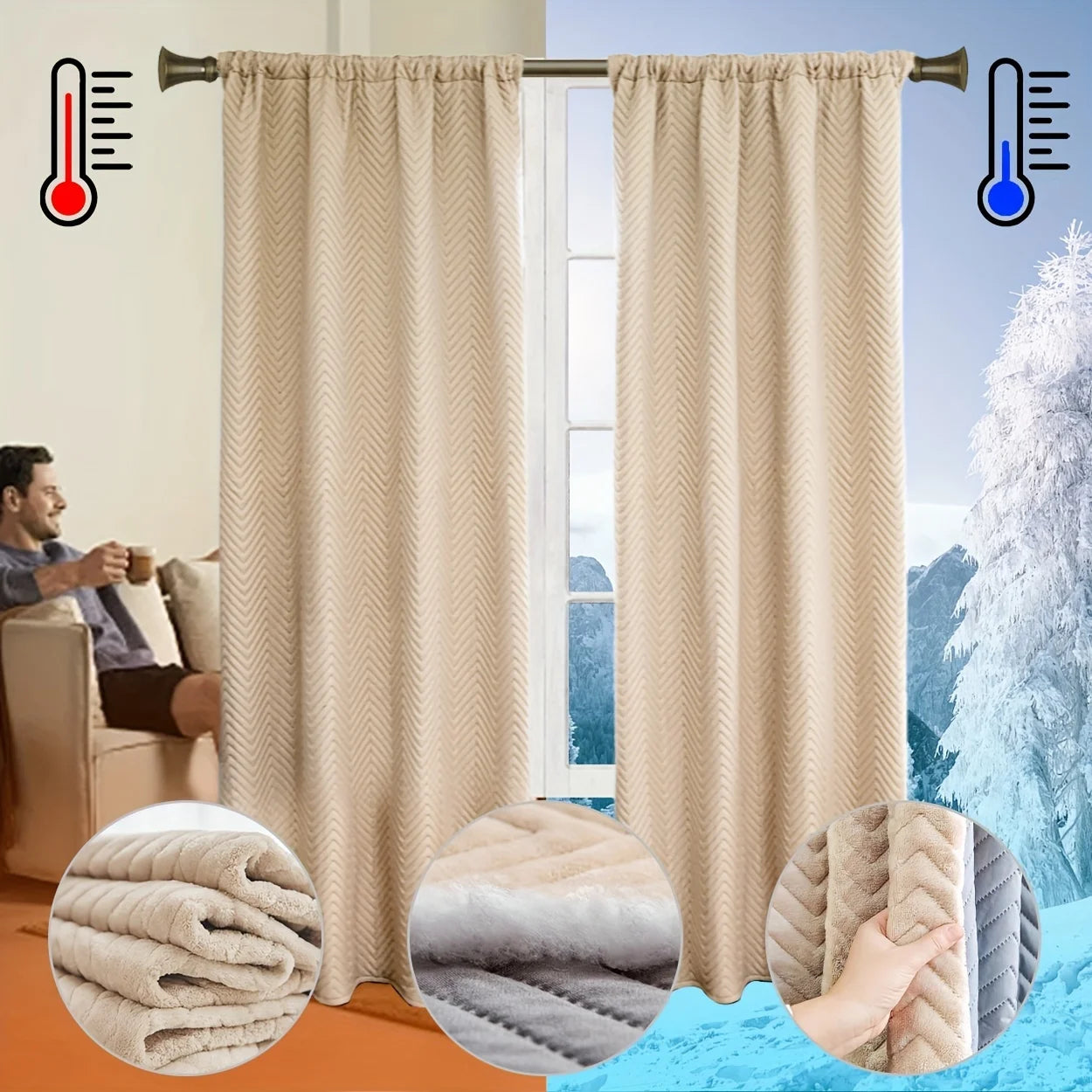 Thick Velvet Blackout Curtains