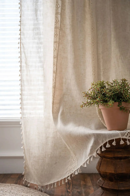 Boho Semi-Blackout Curtains with Tassels