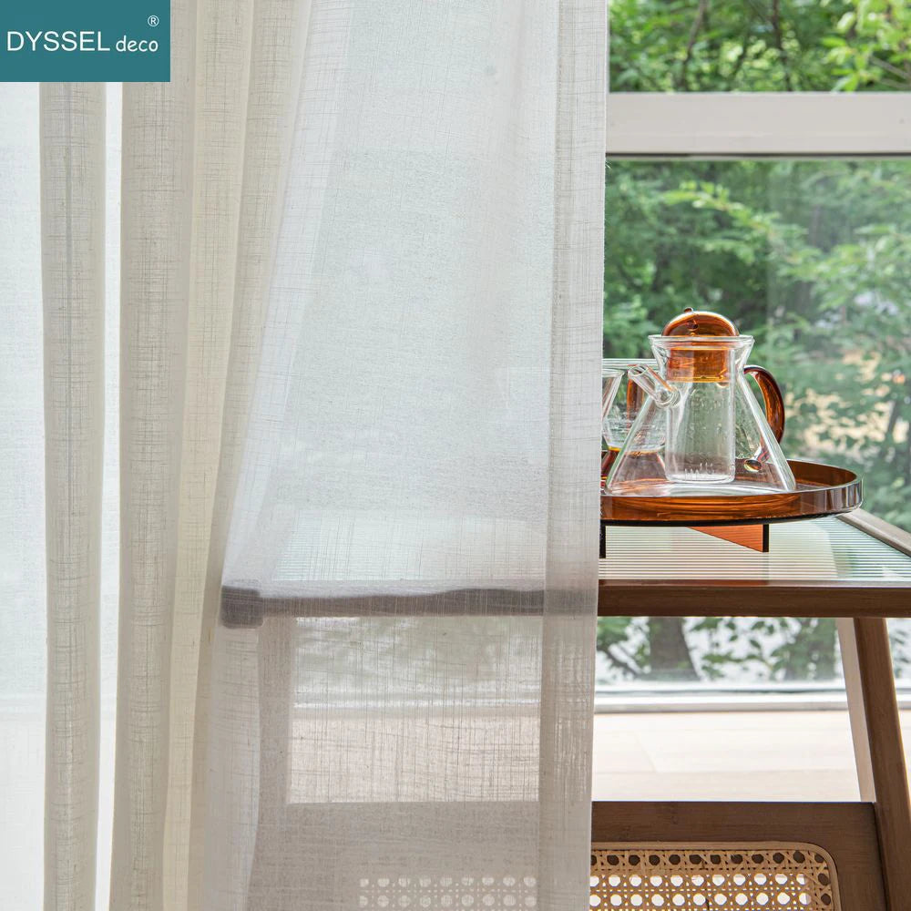 Modern Linen Sheer Grommet Curtains