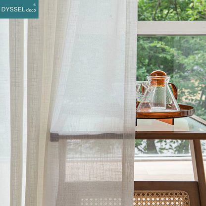 Modern Linen Sheer Grommet Curtains