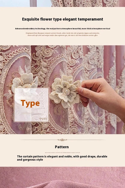 Embroidered Floral Loop Top Curtains