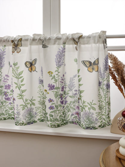 Butterfly Lavender Short Curtains