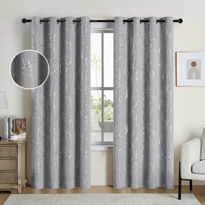 Grommet Blackout Curtains Tree Pattern
