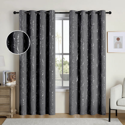 Grommet Blackout Curtains Tree Pattern