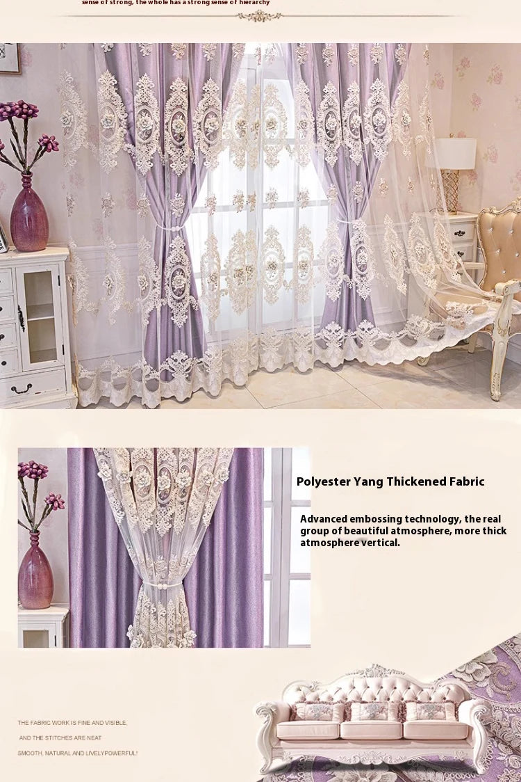Embroidered Floral Loop Top Curtains