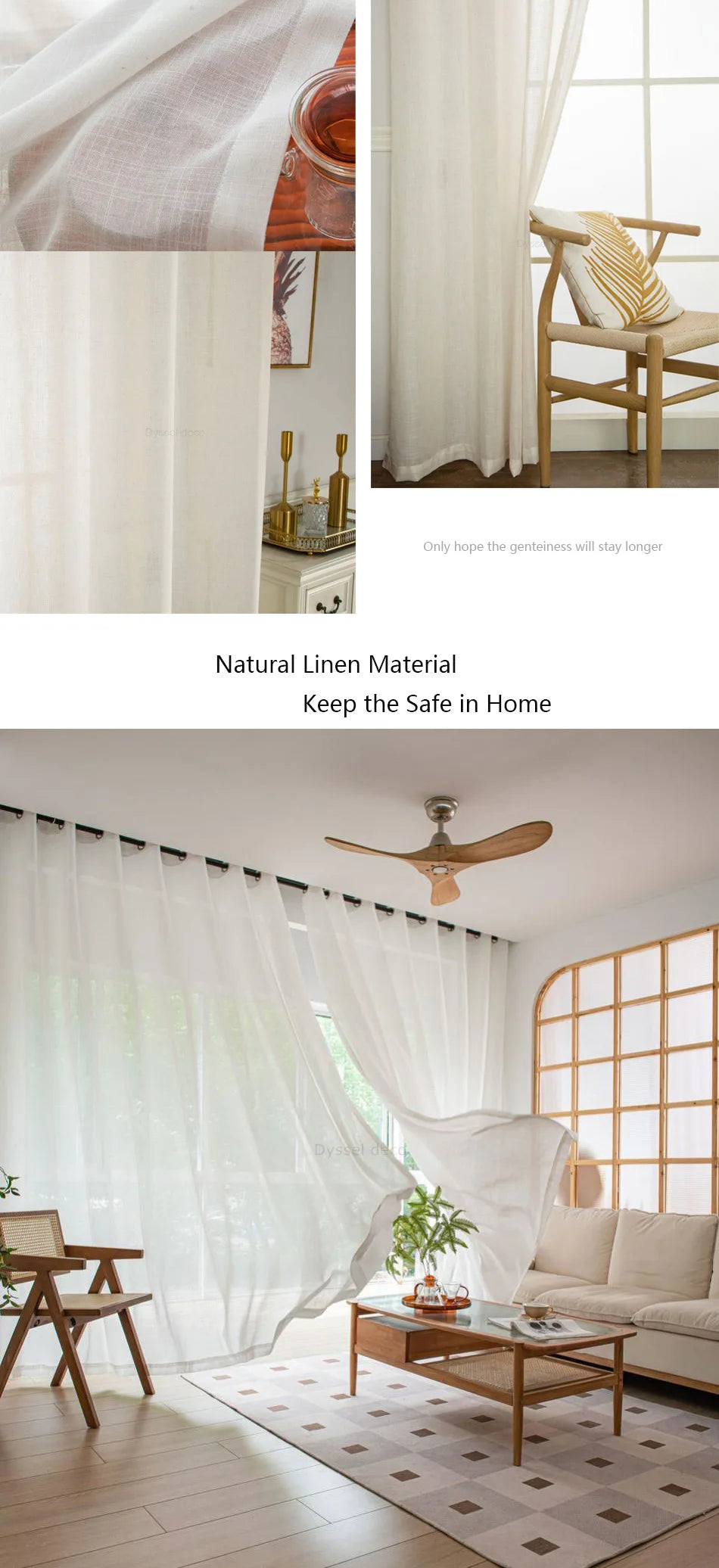 Modern Linen Sheer Grommet Curtains