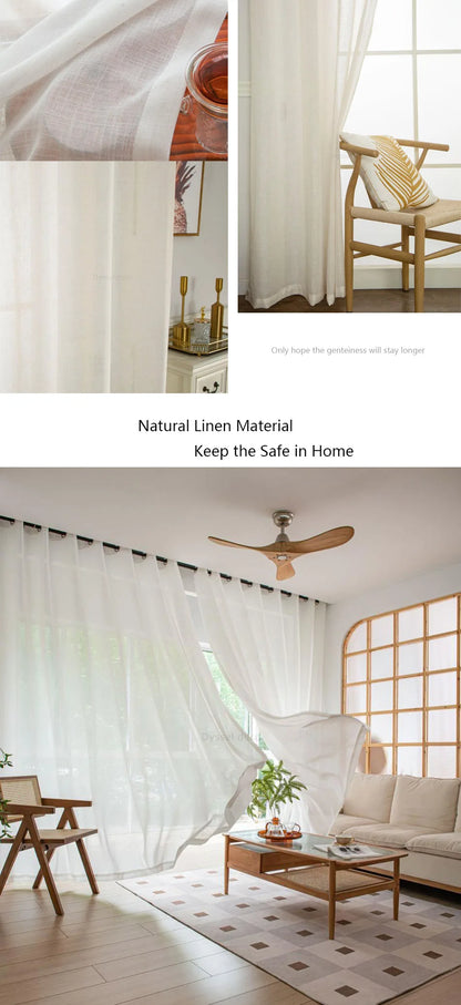 Modern Linen Sheer Grommet Curtains