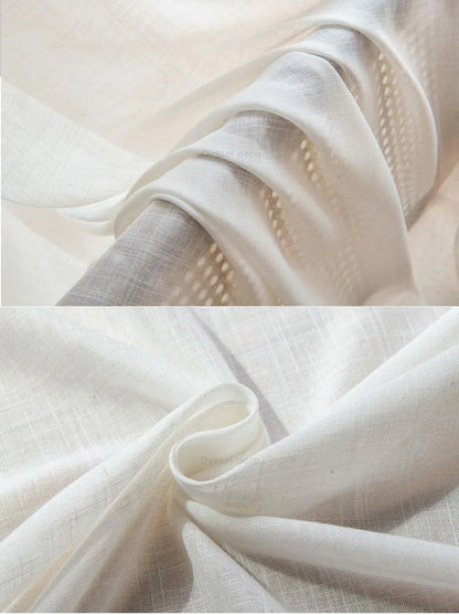 Modern Linen Sheer Grommet Curtains