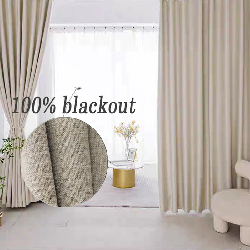 Asazal Linen Blackout Curtains