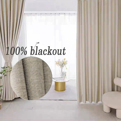 Asazal Linen Blackout Curtains
