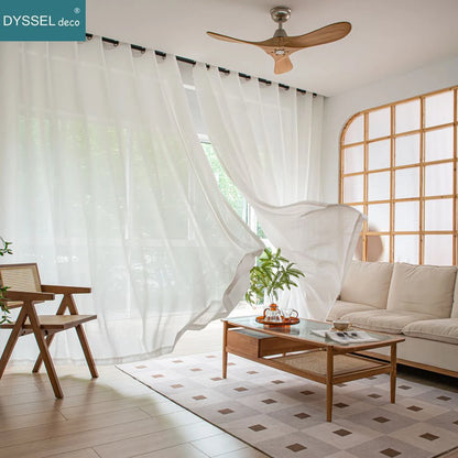 Modern Linen Sheer Grommet Curtains